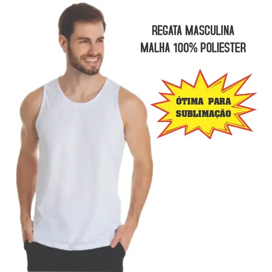 10 REGATAS MASCULINAS 100% POLIESTER, SUBLIMAÇÃO