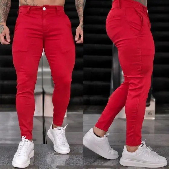 Calça Alfaiataria Masculino Slim Bolso Faca Bengaline