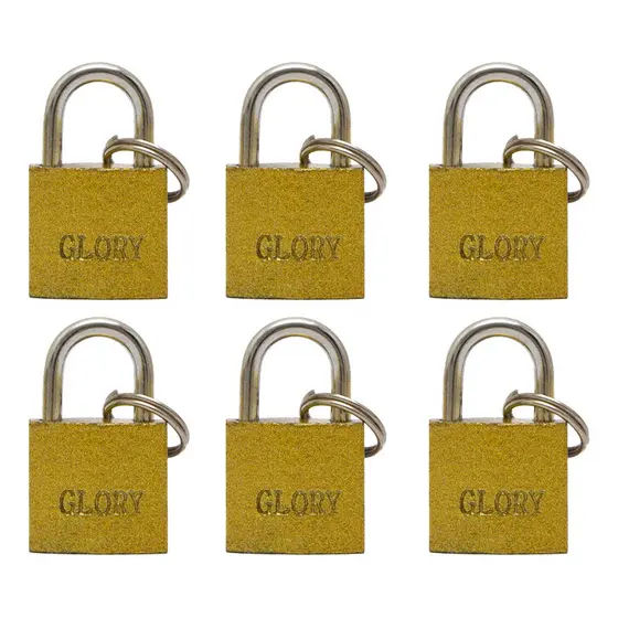 6 Unid Cadeado Pequeno Glory 20mm 6 Unid Reforçado Armários Cor Dourado