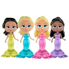 Boneca infantil kit 04 sereia brinquedos meninas princesas colorido