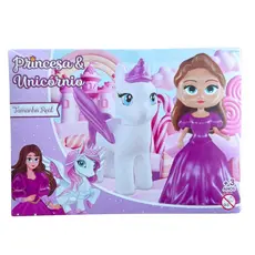 Kit unicórnio e boneca infantil bebê brinquedo faz de conta princesas menina