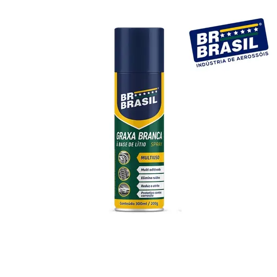 Graxa Branca Spray à Base de Lítio BR Brasil 300ml