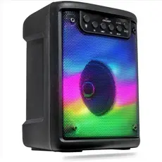 Caixa Som Bluetooth Portátil FM Integrado Luminosa Led RGB Potente Amplificada Aux P2 P10 Pendrive Usb