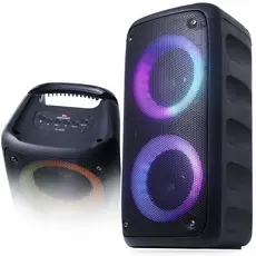 Caixa de Som Bluetooth Grande Grasep Amplificada P2 FM Torre Painel Led RGB Aux P10 Microfone 2 Alto Falante