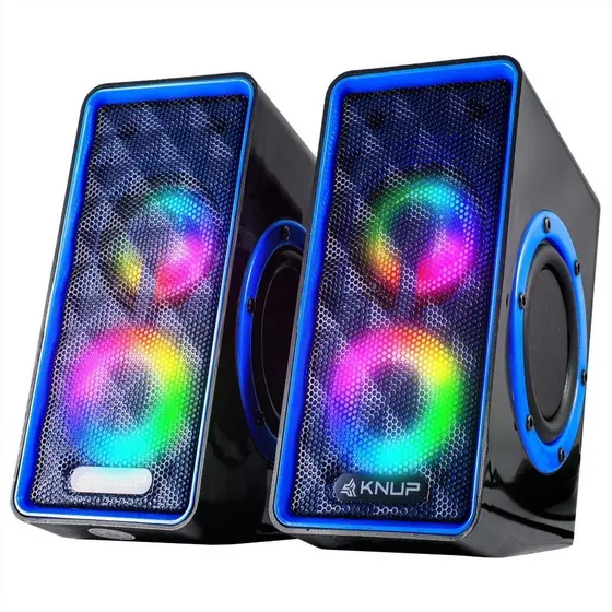 Caixa Caixinha de Som Pc Gamer Alta Subwoofer Led Chroma LED RGB Pc Note Tv Tablet P2 USB