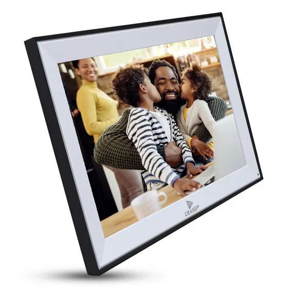 Porta Retrato Digital 15,6” HD IPS WiFi Touch Screen 32GB 1366x768 Alto Falante USB SD Wi-Fi