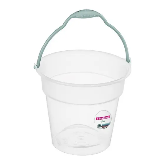 Balde Plástico Transparente com Alça 15L Oba Sanremo