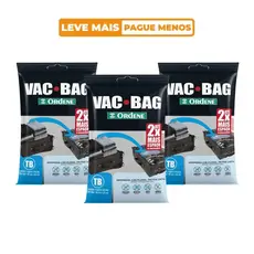 Kit 3 Sacos a Vácuo Organizador Trip Bag para Viagem Transparente 60x40cm Vac Bag Ordene