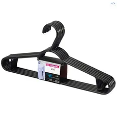Cabide Plástico Adulto 40cm Preto Easy Sanremo 5 Unidades