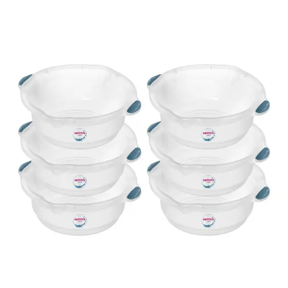 Kit Bacia Plástica Transparente 14L Sanremo 6 Unidades