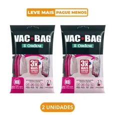 Kit 2 Sacos a Vácuo Organizador Hang Bag com Gancho Transparente 70cm x 1,2m Vac Bag Ordene