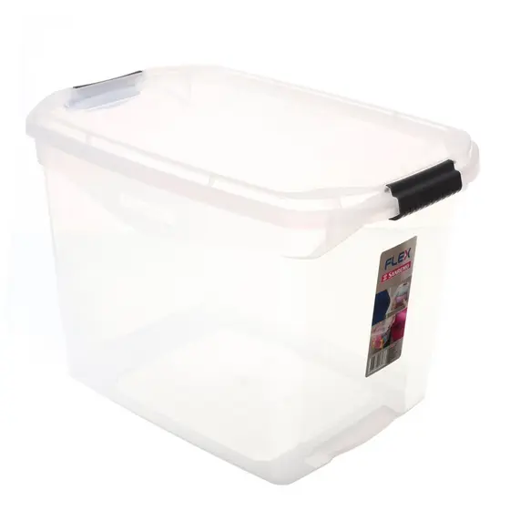 Caixa Organizadora Plástica Transparente 36L Flex Sanremo