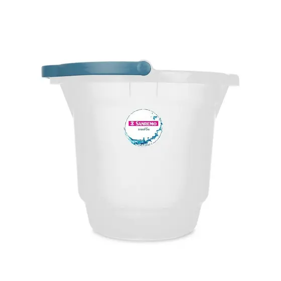 Balde Plástico Transparente com Alça 8,5L Hydrus Sanremo