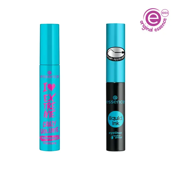Kit Mascara de Cilios I love extreme Crazy volume + Delineador Liquido a prova d'agua essence