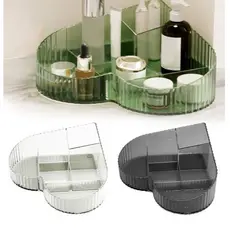 Porta Maquiagem Coração Organizador De Cosméticos Multiuso Acrílico Decoração 9190