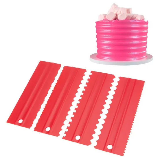 Espátulas Decorativas Grande Para Bolos 4 Peças 8 Desenhos Confeitaria Culinária