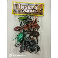 Kit animais Insetos De Borracha Brinquedo 8 peças sem joaninha