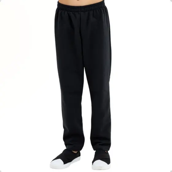 Calça Peluciada Infantil com Bainha Moletom Unissex Confortável Quente Para Inverno