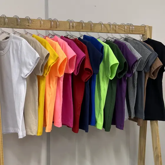 Kit 5 Camisetas Meia Malha 100% Algodão Infantil Premium Manga Curta Sortido