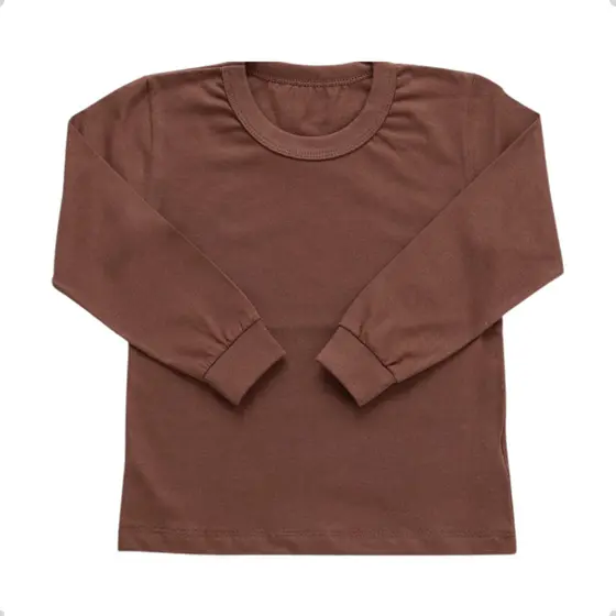 Camiseta Infantil Manga Longa Meia Malha Unissex Menino Menina Ideal para Qualquer Ocasião 👕