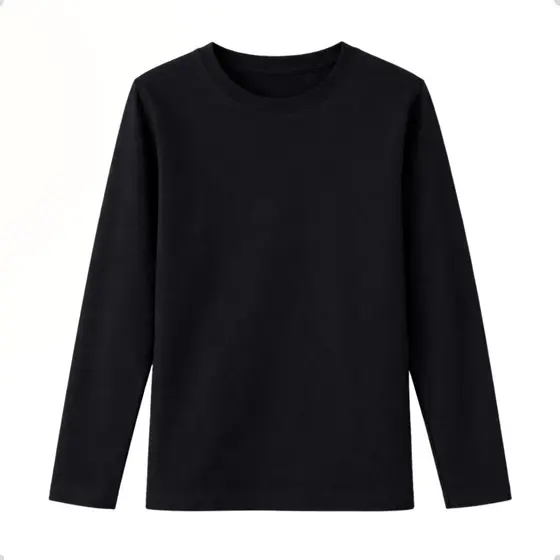Camiseta Infantil Manga Longa Meia Malha 100% Algodão Básica Unisex