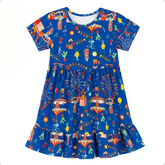 Vestido Infantil Molecotton Estampado Sublimado Confortável Macio Dia a Dia