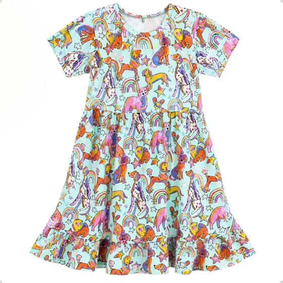 Vestido Infantil Molecotton Estampado Sublimado Confortável Macio Dia a Dia