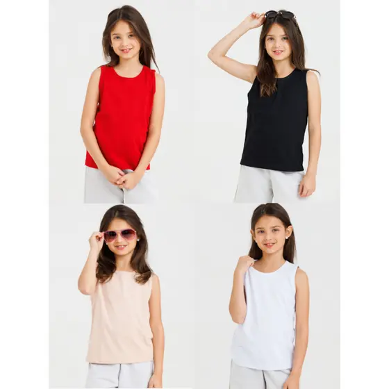 Kit 3 Regata Infantil Menina Clássica Sortido Leve Para Verão Respirável Dia a Dia