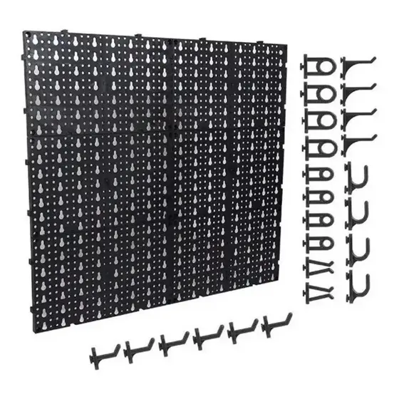 Painel Ferramentas Plástico Perfurado - Organizador Preto