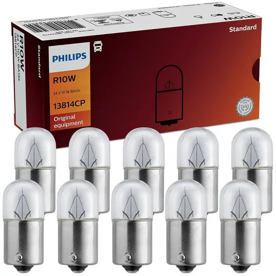 10 Lâmpada Philips Standard R10w 24v Tipo 67 Ba15s Universal