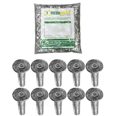 Rebite Ferro Cobreado Semi Tubular 10x16mm Rebibras 9445