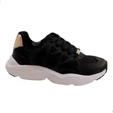 Tênis Feminino Chunky Plataforma Casual Fashion Preto Branco Leve Macio Dia a Dia Original Vizzano