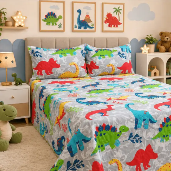 Cobre Leito Casal Dupla Face Infantil Estampado Colcha para Cama Decoração Quarto