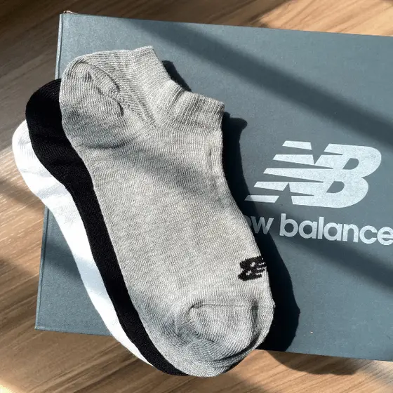 Meia de Algodão Cano Invisível com Calcanhar 3 pares New Balance