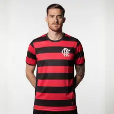 Camisa Flamengo Masculina Oficial Logo TPU Confortável Esportiva Futebol Adulto