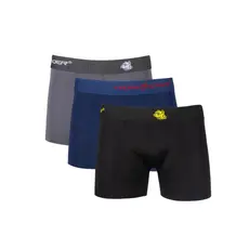 Cuecas Plus Size Boxer KIT Com 3 Unidades Lisa Romantic Com Elástico 50 cm