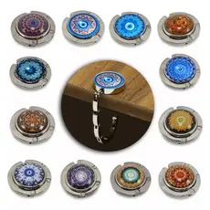 Suporte Bolsa Gancho de Mesa Dobrável Metal Portátil Mesa Articulável Cabide Cores Sortidas 2un