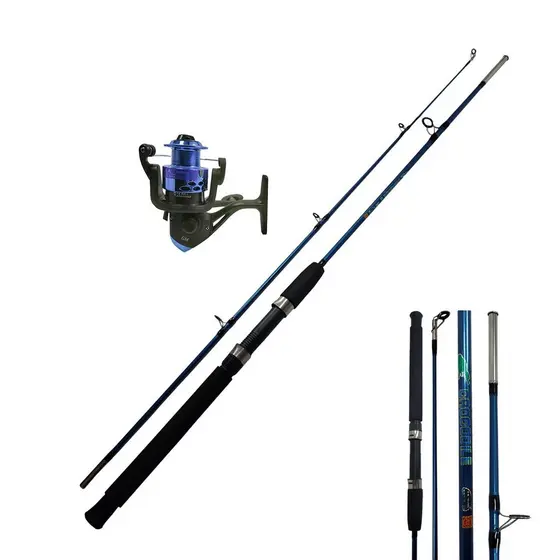 Vara de Pesca 2 Partes 1,80m Fibra de Vidro + Molinete 3000