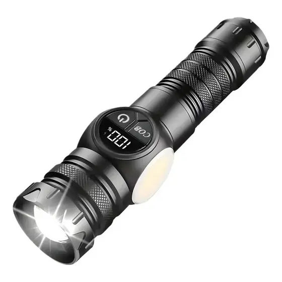 Lanterna Led Recarregável  Magnética Preta E Branca WS-700