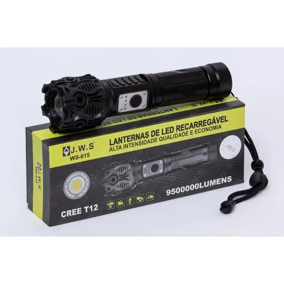 Lanterna Mais Potente Do Mundo Led T12 C/ Power Bank E Usb C Cor da luz Branca