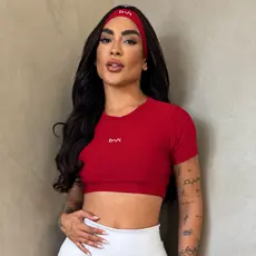 Cropped academia + FAIXINHA de cabelo bvk sport blusinha diferente esportiva treino corrida blusinha