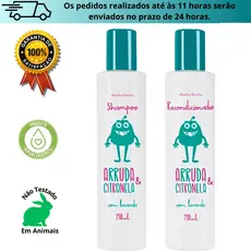 Kit Arruda Citronela Antipiolho Shampoo Recondicionador 190ml Tratamento Piolhos Lêndeas Infantil Cabelos Abelha Rainha