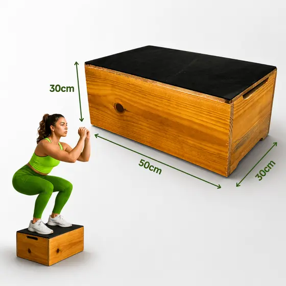 Step de Madeira Diversos Tamanhos para Treino Funcional Academia Cross Aeróbico Fisioterapia