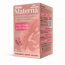 Vitamina Nestlé Materna Para Gestantes 30 Comprimidos Rico em Acido fólico