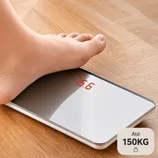 Balança Portátil com Espelho Portátil de 5kg a 150kg 22cmx12cm para Viagem Banheiro