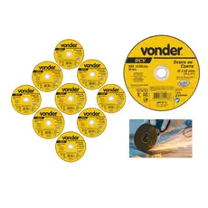 10 PEÇAS Disco de Corte 115 mm X 1 mm X 22,23 mm - VONDER