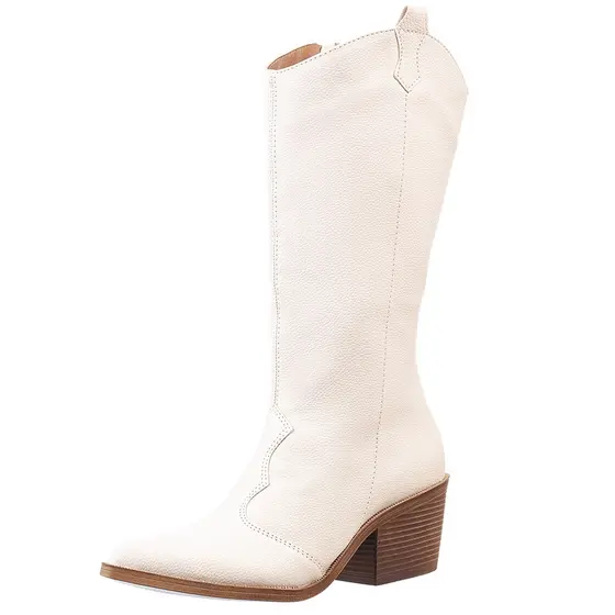 Bota Western Feminina Texana Country Cano Médio Bico Fino Moda Tendencia