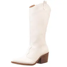 Bota Western Feminina Texana Country Cano Médio Bico Fino Moda Tendencia