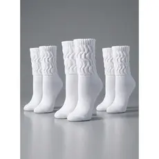 Kit 3 Pares Meias Aeróbica Brancas Fitness Academia Yoga