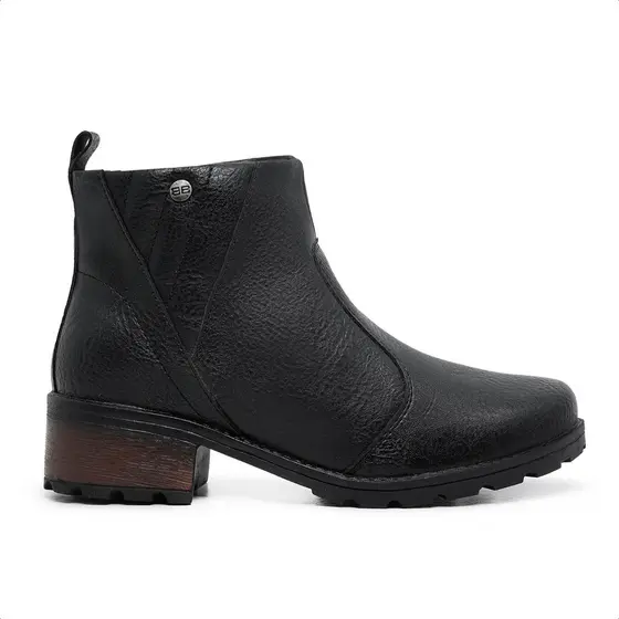 Bota Feminina Vogue Cano Curto Salto Bloco Zíper Confortável